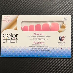 Color Street Pink Pedicure Toe Nail Strips - Strawberry Sunrise